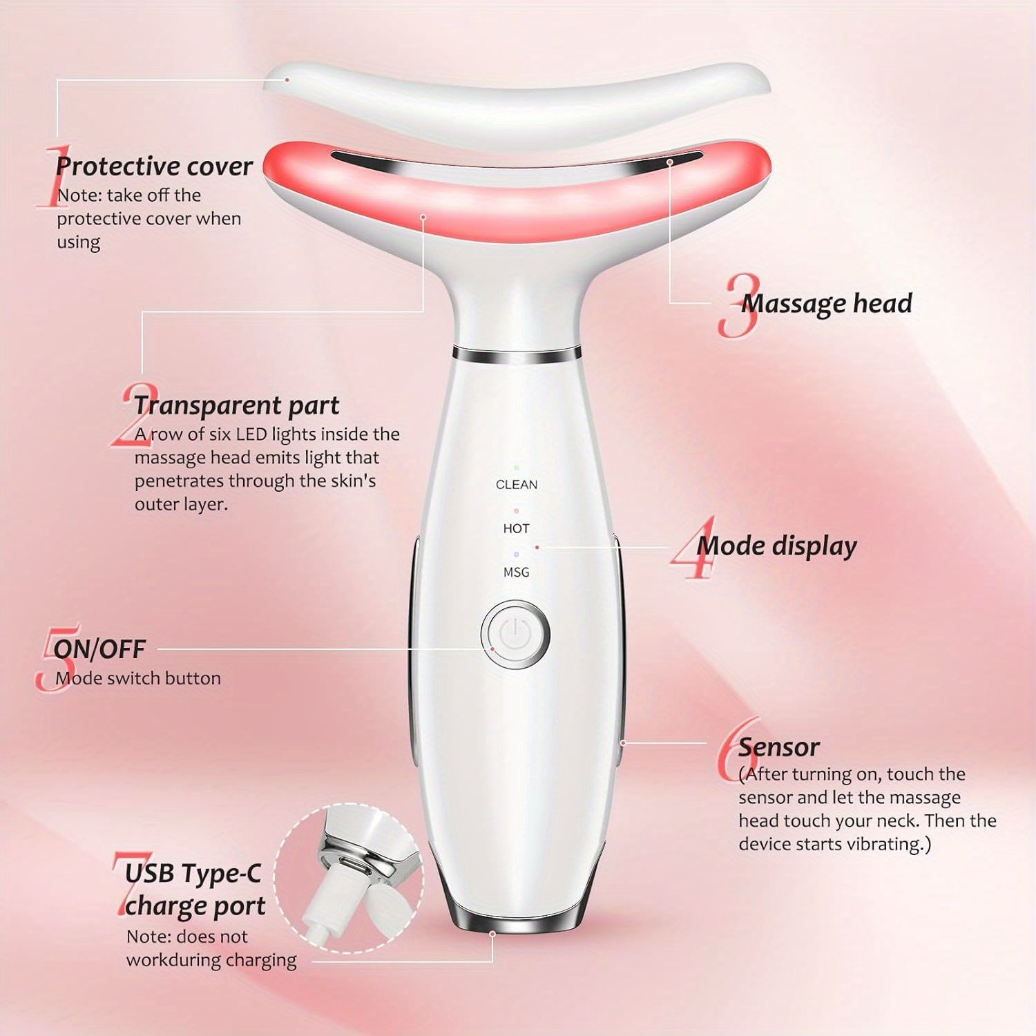USB LED Facial & Neck Massager